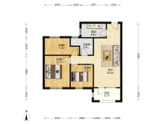 桃源新都孔雀城 3室2厅 南 北-涿州桃源新都孔雀城户型图