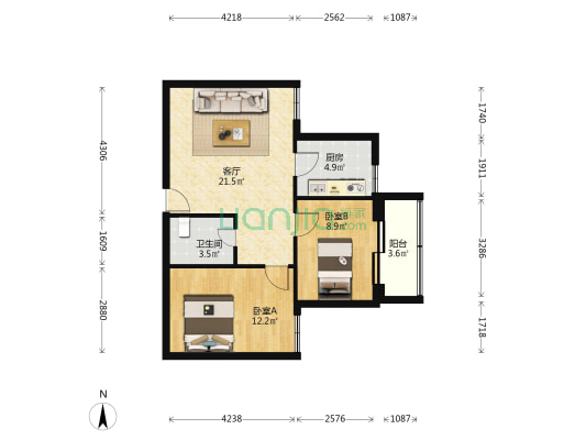 华隆小区 2室1厅1卫 70平方