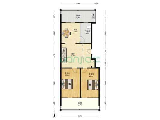 西里小区长丰园 2室2厅1卫 95平方