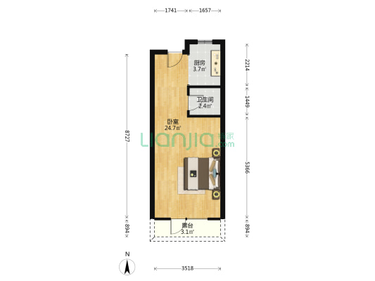 府兴苑 1室0厅1卫 50平方
