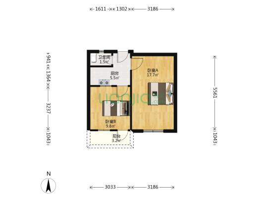 棉纺东路28号 2室0厅1卫 44平方