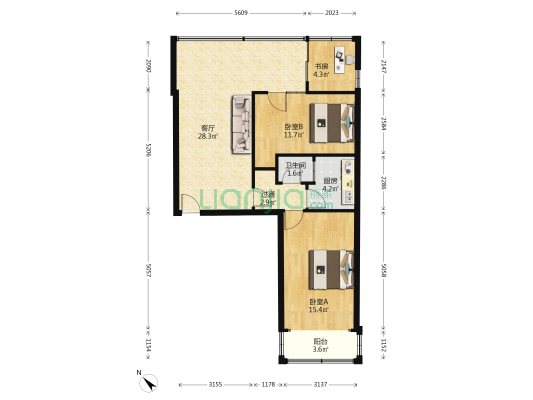 保成路27号 3室1厅1卫 76平方