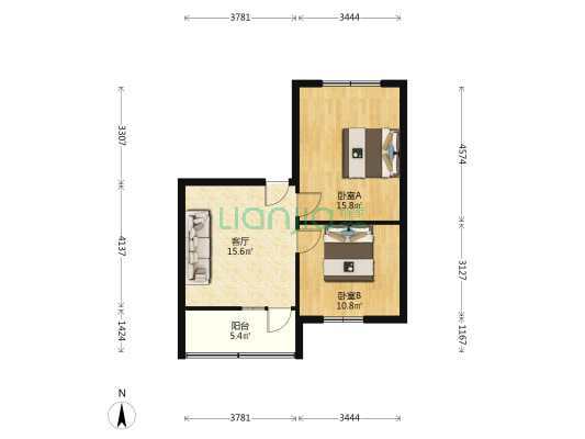 新中社区桑园二巷20号院 2室1厅0卫 72平方