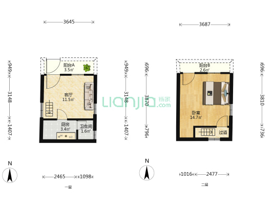 大柏山 1室1厅1卫 42平方