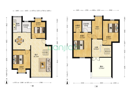 天森旺园居 5室1厅2卫 132平方