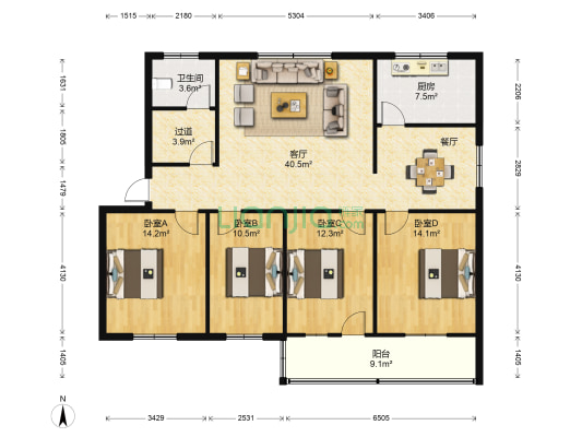 许昌学院西家属院一号区 4室1厅1卫 135平方