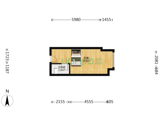 龙光世纪中心 1室0厅1卫 41平方