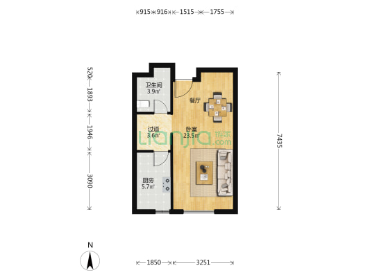 汇贤云玺 1室0厅1卫 47平方
