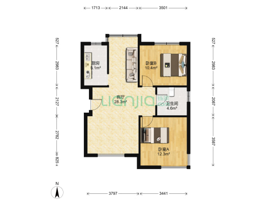 畅悦华庭 2室1厅1卫 92平方