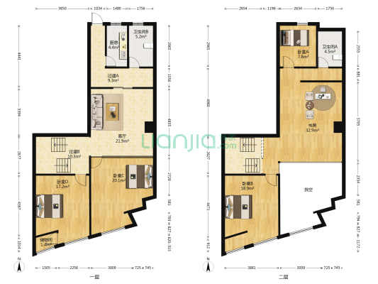 巴黎春天百货 5室1厅2卫 122平方