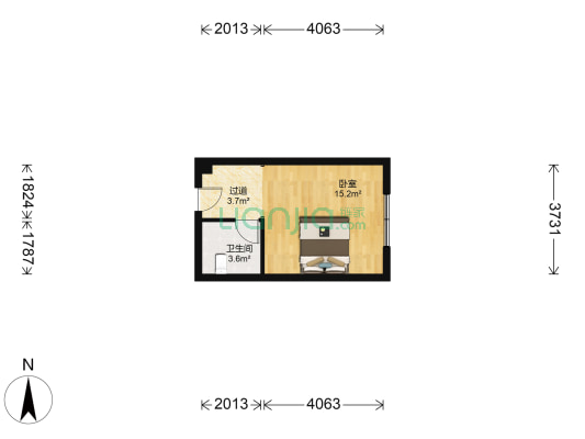名城大厦 1室0厅1卫 34平方