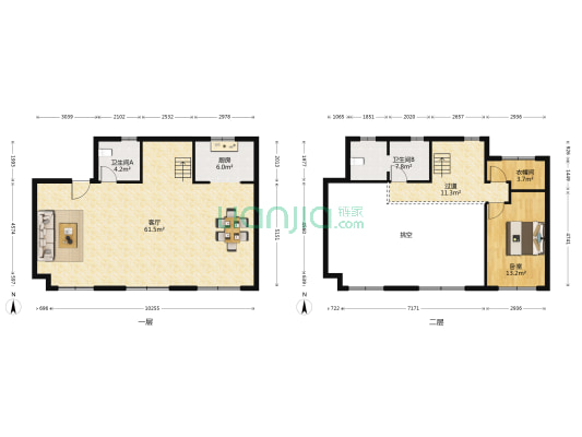 龙湖天璞 1室1厅2卫 149平方
