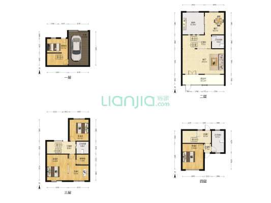 合众湖畔花园 4室2厅3卫 211平方