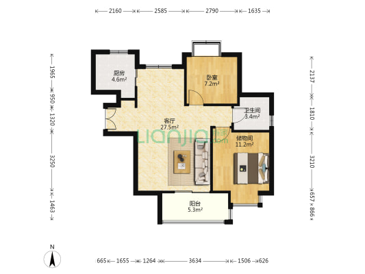 安凯北区 1室1厅1卫 78平方
