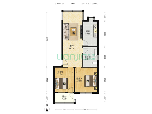 电厂东家属院 2室1厅1卫 81平方