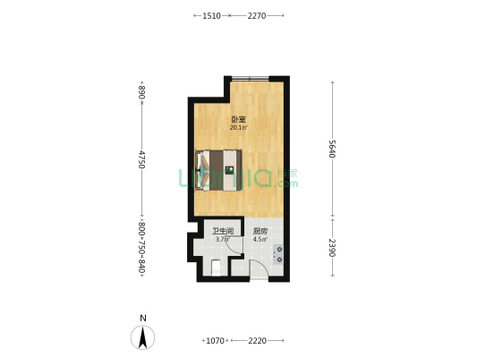 耀圣银座 1室0厅1卫 53平方