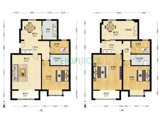 山语城 5室3厅2卫 190平方