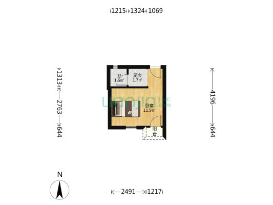 珠玑路 1室0厅1卫 24平方