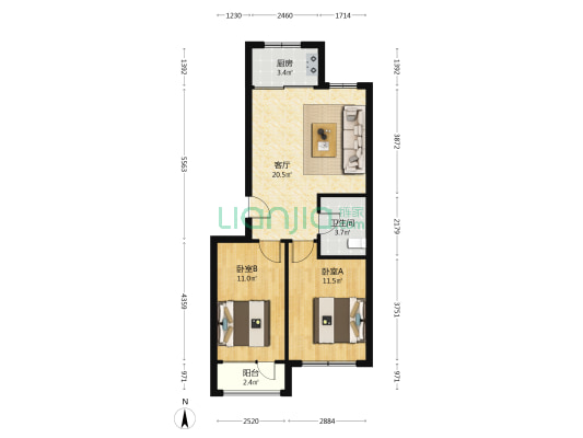 伟业锦绣乾城 2室1厅1卫 71平方