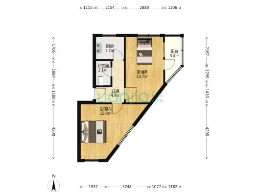 石桥街2号 2室0厅1卫 54平方