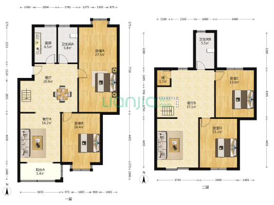 东社花苑 4室3厅2卫 207平方