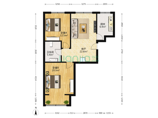 馨领地 2室1厅1卫 85平方