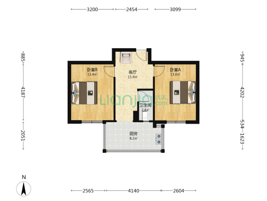 工农路131号 2室1厅1卫 55平方
