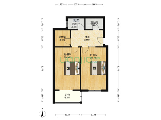 精营东二道街28号院 2室0厅1卫 66平方