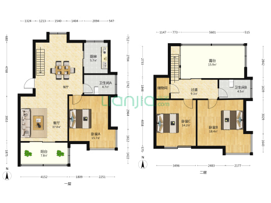 银都景苑 3室1厅2卫 137平方