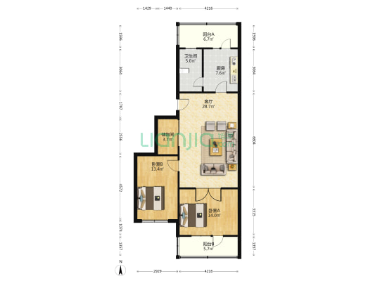 前进新村 2室1厅1卫 106平方