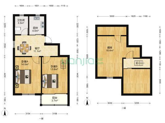 兴隆苑 2室1厅1卫 66平方