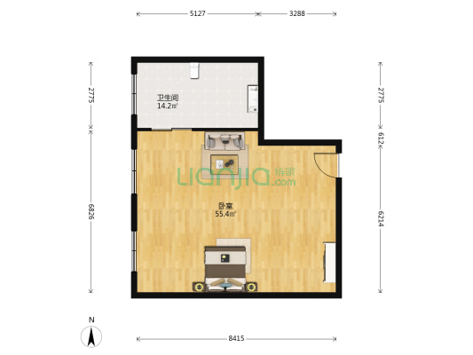 中远大厦 1室0厅1卫 107平方
