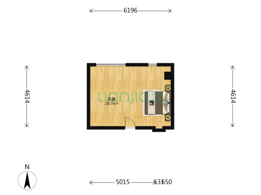 绿洲国际商务公馆C 1室0厅0卫 45平方