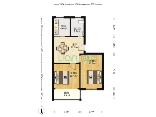 劳动路92号 2室1厅1卫 65平方