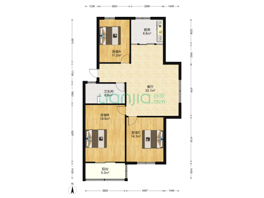 碧水苑西区 3室1厅1卫 112平方