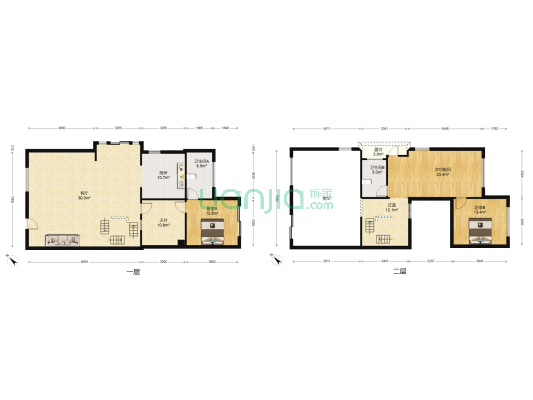 金辉城耀江府 3室1厅2卫 386平方
