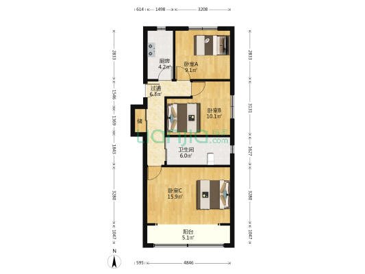 茅台路300弄 3室0厅1卫 73平方