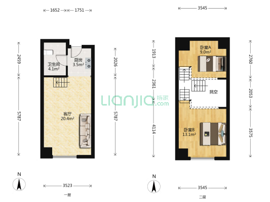 钱王财富中心 2室1厅1卫 36平方