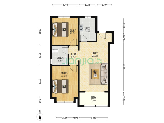 国京·域见未来 2室1厅1卫 88平方