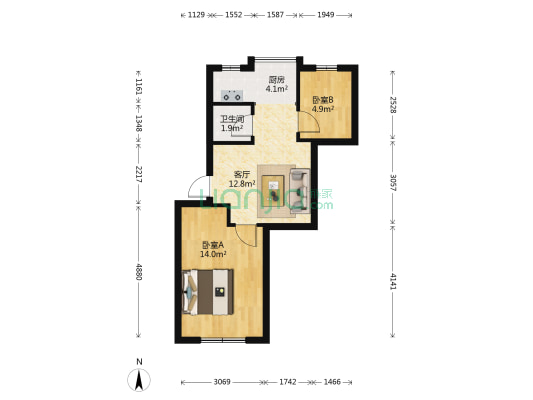 农垦大院 2室1厅1卫 51平方