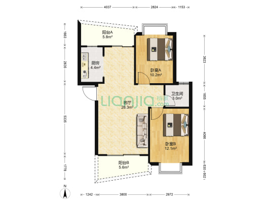 南方苑 2室1厅1卫 81平方