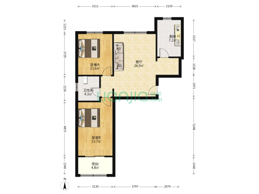 公园壹号   满五唯一  精装修  诚意出售-户型图