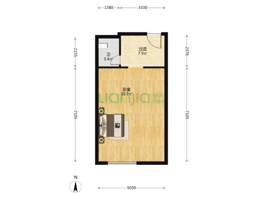 上东商务中心 1室0厅1卫 69平方