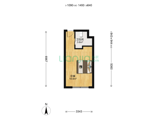 梧桐公寓 1室0厅1卫 40平方