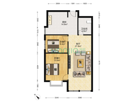 武侯南苑 2室1厅1卫 88平方