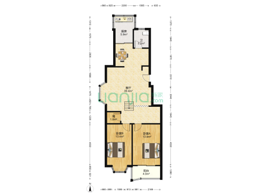 李府街 2室1厅1卫 98平方