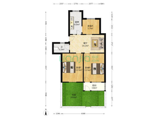 电工器材厂家属院 3室1厅1卫 73平方