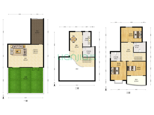 南亚花园 3室2厅3卫 221平方