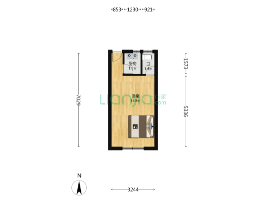 新街 1室0厅1卫 36平方