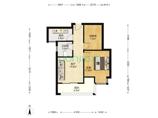 聚凤华庭南区 1室1厅1卫 67平方
